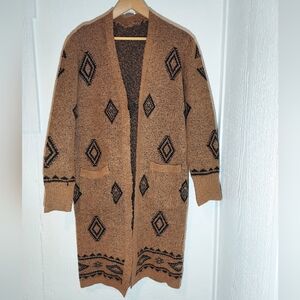 Womens XL Western Duster Length Sweater